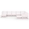 vidaXL Hagesofagruppe 9 deler hvit heltre furu