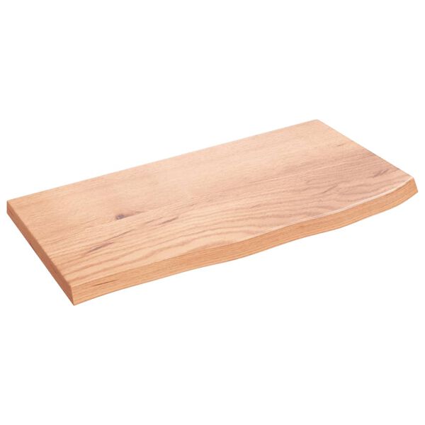 vidaXL Benkeplate til bad lysebrun 60x30x2 cm behandlet heltre
