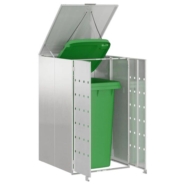 vidaXL Oppbevaring av hjulbeholder med gassløftlokk for 240L beholder