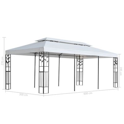 vidaXL Paviljong 3x6 m hvit