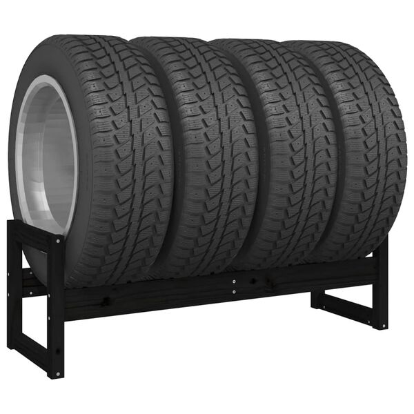 vidaXL Dekkstativ svart 120x40x40 cm heltre furu