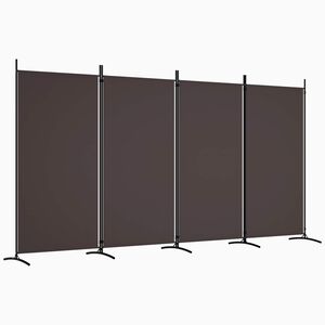 vidaXL Romdeler 4 paneler brun 346x180 cm stoff