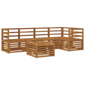 vidaXL Seksjonssofa Sett 6 pcs Naturlig Solid akasietre