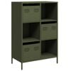 vidaXL Highboard olivengr&oslash;nn 68x39x103,5 cm st&aring;l