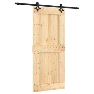 vidaXL Skyved&oslash;r Naturlig og svart 90 x 210 cm Massiv Furu Tre
