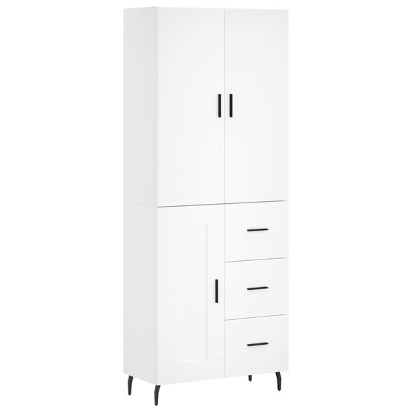 vidaXL Highboard hvit 69,5x34x180 cm konstruert tre
