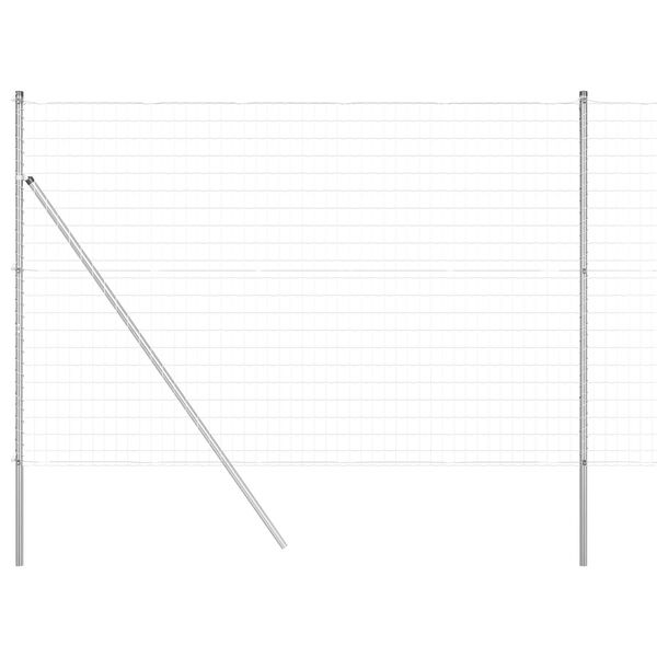 vidaXL Gjerde med stolpe s&oslash;lv 1,6 x 10 m St&aring;l og PVC