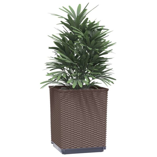 vidaXL Plantekasser 4 stk brun 30x30x37 cm polypropylen