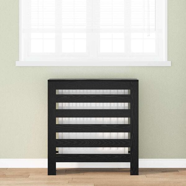 vidaXL Radiator Deksel Svart Eik 78 x 20 x 82 cm Konstruert tre