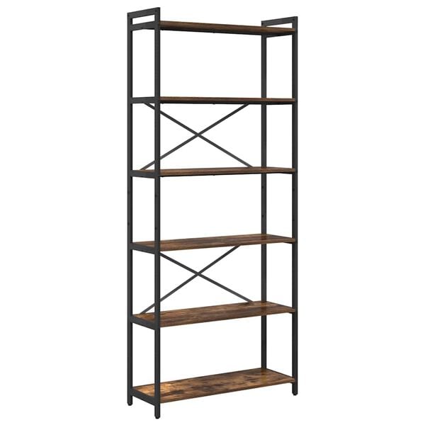 vidaXL Bokhylle R&oslash;kt eik 40 x 30 x 85 cm Konstruert tre