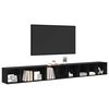 vidaXL TV-benksett 3 pcs Svart Eik 37 x 35 x 107 cm Konstruert tre