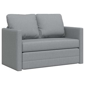vidaXL Sammenleggbar Sofa seng Lysegr&aring; 112 x 60 x 55 cm stoff
