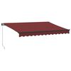 vidaXL Manuell uttrekkbar markise med LED burgunder 350x250 cm