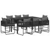 vidaXL Hage Spisegruppe 9 stk. Svart og Anthracite polyrotting