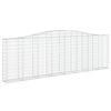 vidaXL Gabionkurv buet 400x30x120/140 cm galvanisert jern