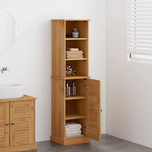 vidaXL Baderomsinnredningssett med d&oslash;r VIGO 2 pcs Brun og Honningbrun