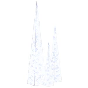 vidaXL Dekorativt LED lyskjeglesett i akryl blå 60/90/120cm