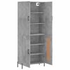 vidaXL Highboard betonggr&aring; 69,5x34x180 cm konstruert tre