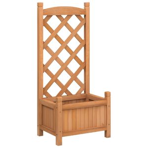 vidaXL Plantekasse med espalier brun heltre gran