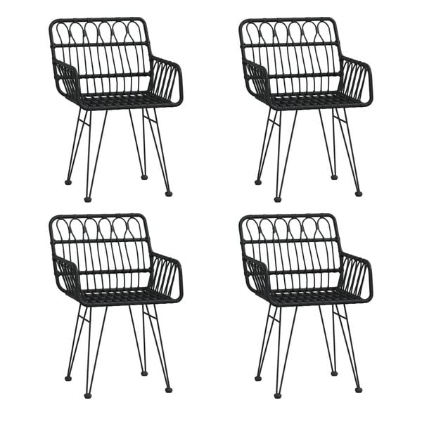 vidaXL Hagespisegruppe 5 deler svart polyrotting