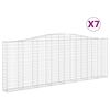 vidaXL Gabionkurver buede 7 stk 400x30x140/160 cm galvanisert jern