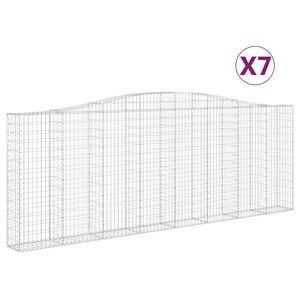vidaXL Gabionkurver buede 7 stk 400x30x140/160 cm galvanisert jern