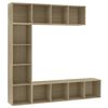 vidaXL Skapsett 3 deler sonoma eik 180x30x180 cm