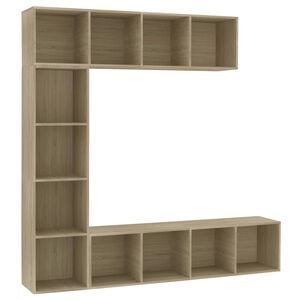 vidaXL Skapsett 3 deler sonoma eik 180x30x180 cm