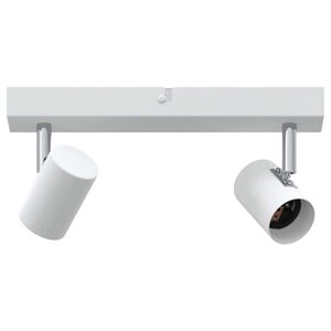 vidaXL Takspot med s&oslash;kelys Hvit 26 x 6,5 x 11,5 cm Metall