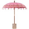 vidaXL Balinesisk parasoll med base Rosa &Oslash; 210-220 cm