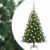 vidaXL Kunstig juletre med julekuler 150 cm 150 LED-lys Varmhvit
