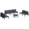 vidaXL Hagesofa Set 8 stk. Svart St&aring;l