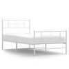 vidaXL Sengeramme i metall med hode- og fotgavl hvit 100x200 cm