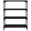 vidaXL Bokhyllesvart 80x33x100 cm konstruert tre og stål
