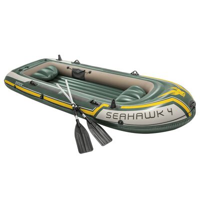 Intex Oppblåsbart båtsett Seahawk 4 med påhengsmotor og brakett