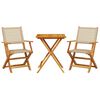 vidaXL Bistrosett 3 deler beige polyrotting og heltre