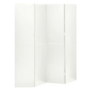 vidaXL Romdeler 4 paneler hvit 160x180 cm st&aring;l