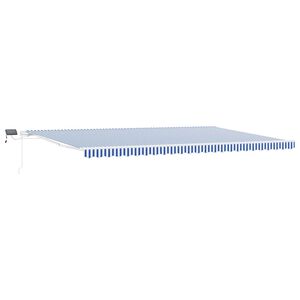 vidaXL Uttrekkbar markise Bl&aring; og hvit 600 &times; 300 cm