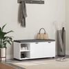 vidaXL Gangbenk Hvit 100 x 38 x 46 cm Konstruert treverk og stoff