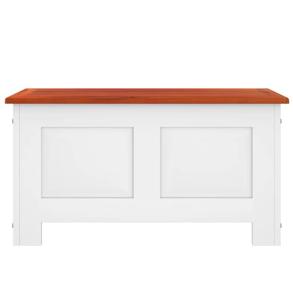 vidaXL Oppbevaringskiste med lokk brun og hvit heltre akasie