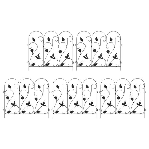 vidaXL Hage Hegning Espalier Svart 307 x 54,5 x 0,3 cm