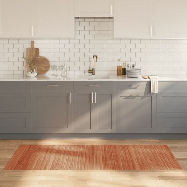 vidaXL Teppe rektangul&aelig;r brun 80x200 cm bambus