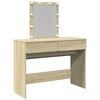 vidaXL Sminkebord med LED sonoma eik 100x40x130 cm