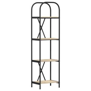 vidaXL Bokhylle 4 niv&aring;er 40 x 30 x 146 cm Konstruert tre Sonoma eik