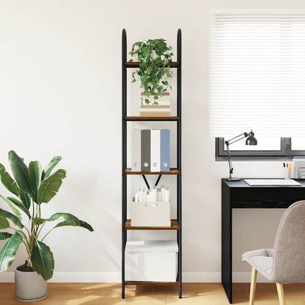 vidaXL Bokhylle R&oslash;kt eik 40 x 30 x 183 cm Konstruert tre