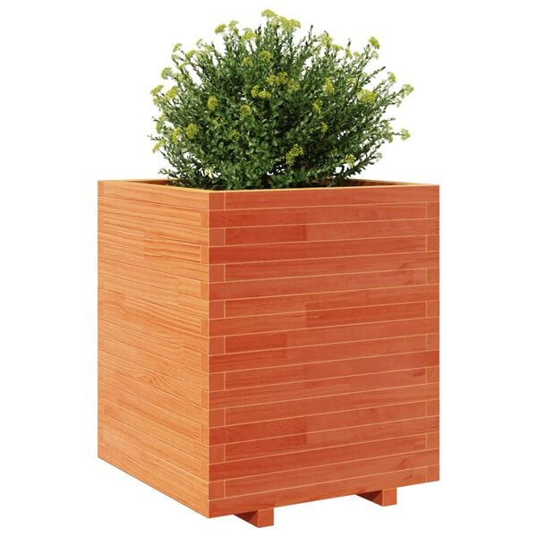 vidaXL Plantekasse voksbrun 60x60x72,5 cm heltre furu
