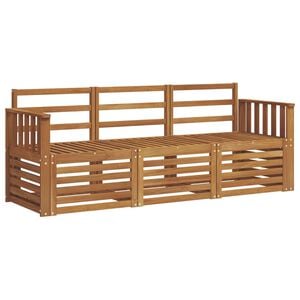vidaXL Sofasett 3 stk. Naturlig Solid akasietre