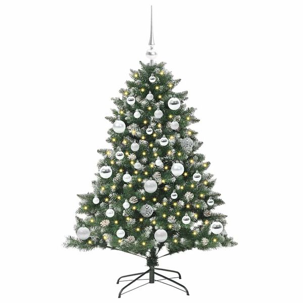 vidaXL Kunstig juletre med 150 LED gr&oslash;nn 120 cm PVC og plast og st&aring;l