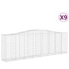 vidaXL Gabionkurver buede 9 stk 400x50x120/140 cm galvanisert jern