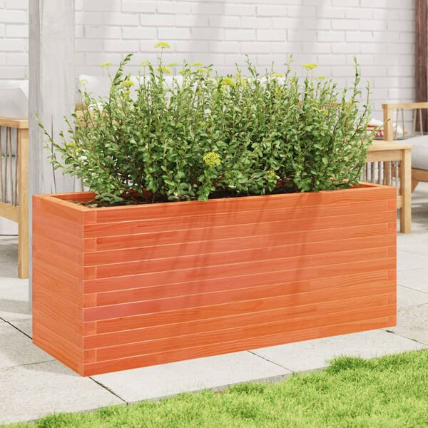 vidaXL Plantekasse voksbrun 110x40x45,5 cm heltre furu